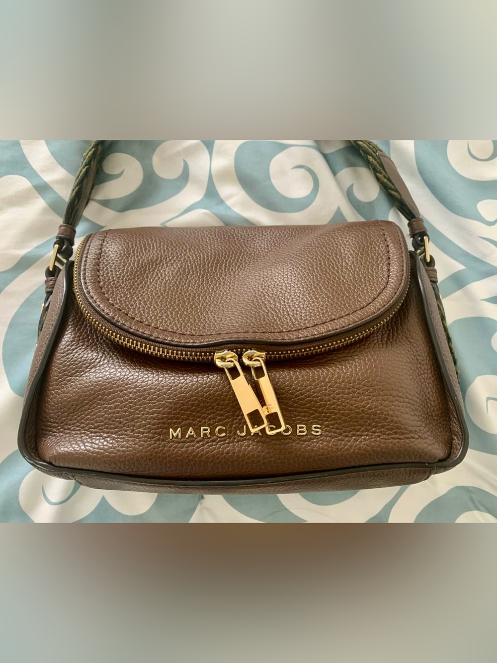 Marc Jacobs Brown Pebbled Leather Crossbody with Gold Hardware